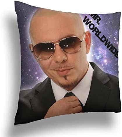 Mr.Worldwide Pitbull Starry Sky Velvet Folt Peplows Pillow Covers Pillowbacke Car Square Throw Pemlowcases Home Decoration 18x18inch