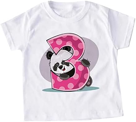 2023 летни мали деца девојки Девојки летни кратки ракави панда цртани филмови маички врвови за надворешна облека слатко место нас