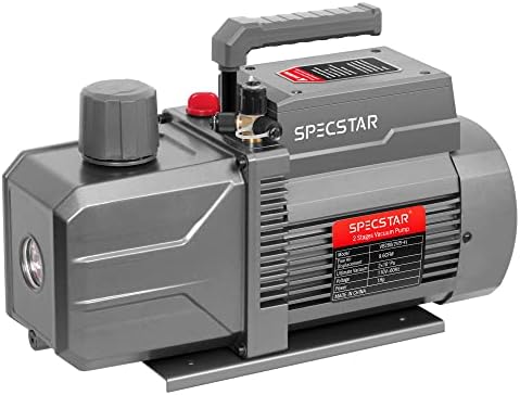 SpecStar 110V 9,6 CFM 1 HP со двојна фаза ротационен вакумска вакуумска пумпа за воздух за R12 R22 R134A R410A системи со шише