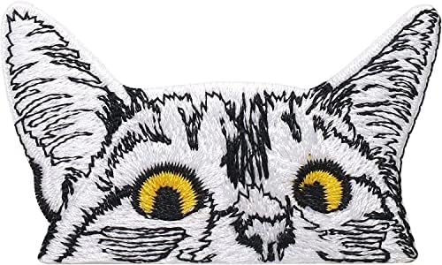 Детелина интер -мачки закрпи за лице Ironелезо на везена значка за печ за фармерки, облека, торби, јакни, капачиња