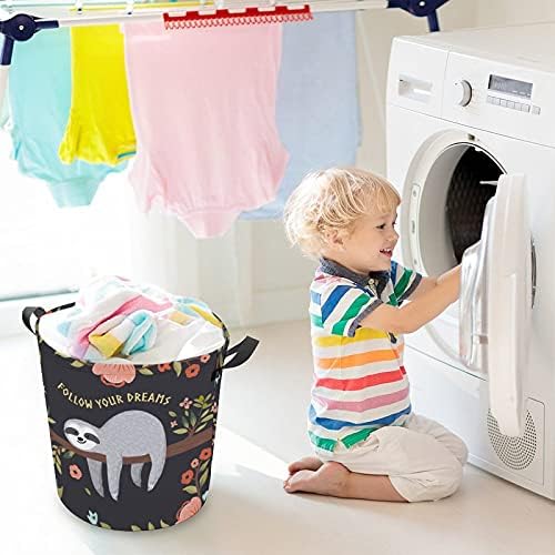 Следете ги вашите соништа, корпи за складирање на корпи за складирање на перални со лесни рачки за носење за организатор на облека за играчки