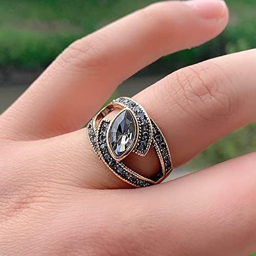 Womenените ветуваат прстени дами гроздобер геометриски ангажман прстен моден сребрен круг шупливи ригистони венчален прстен loveубов
