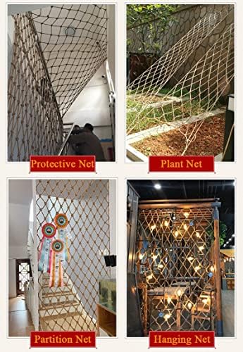 Безбедносна мрежа за оградување против паѓање за деца Пет Мачка, коноп Твин Нет, ретро стил на таванот Декоративна мрежа, ПЕТ кафез