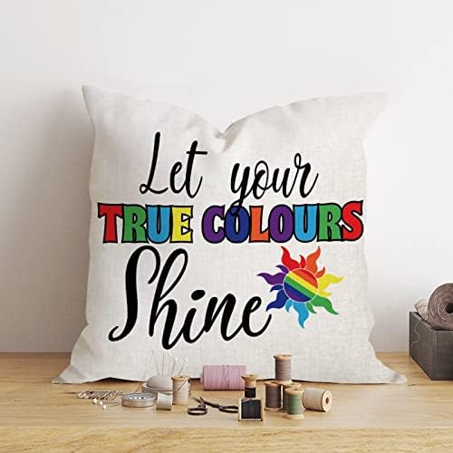 Фрли ја капакот на перницата Нека вашата вистинска боја сјае перница кутија гордост геј лезбејски ист пол ЛГБТК перница покритие рустикално