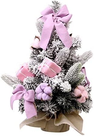 Xxsly вештачко новогодишно дрво Мала мини новогодишна елка розова маса врвна елка со ткаенина за подароци од ткаенина 50см/30