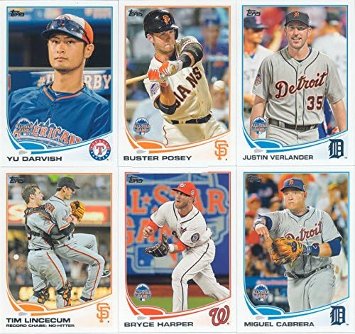 2013 Топс се тргуваше со ажурирања на бејзбол во МЛБ и серија 330 картички комплетни нане поставени со плус дебитантски картички, вклучувајќи