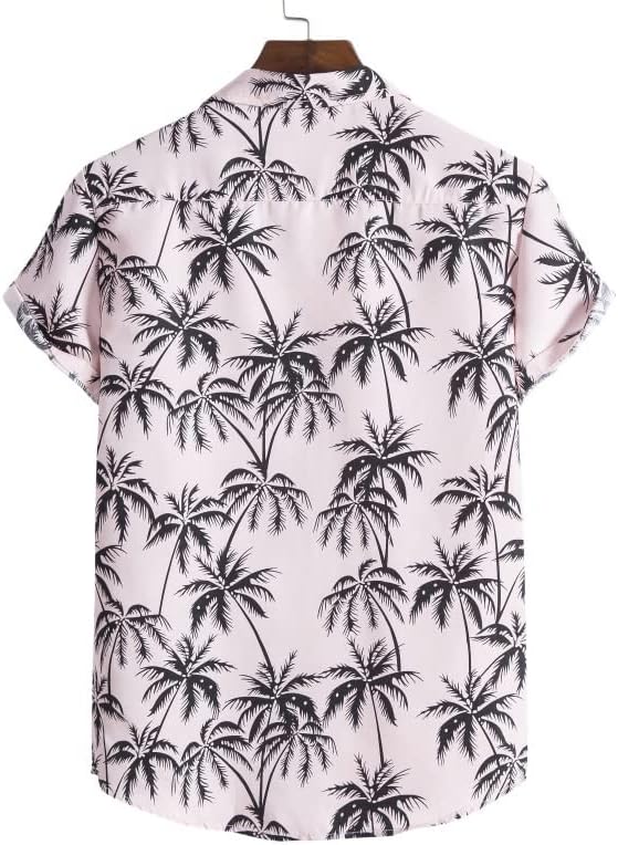 Jydqm костум за одмор машки хавајски кошула костум со краток ракав печатено лежерно копче надолу со кошула од шорцеви од плажа 2 парчиња