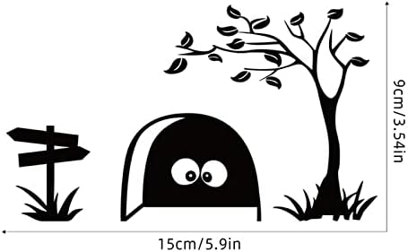 Todид од тодозо, црна црна цртана дупка образец шема wallидна налепница декор уметност мурал бебешки расадник прозорец селење