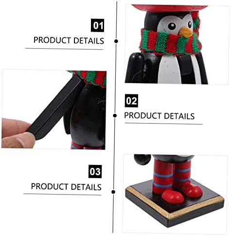 Абоофан 6 парчиња Божиќни пингвини украси Пара Меса де Оревокршачка куклена дрвена оревница украс Божиќ