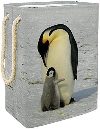 ДЕЈЈА Пингвини Бебе И Родител Кошница За Перење Со Рачки Вграден Во Поставата Со Монтажни Загради Преклопен Перење Попречува
