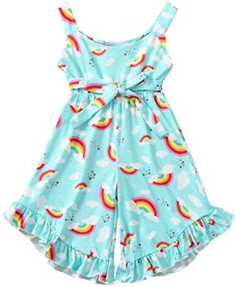 Jumpsuit Print Romper One Strap Rainbow Baby Piece Girls Девојки Девојки девојки Romper & Scompuit