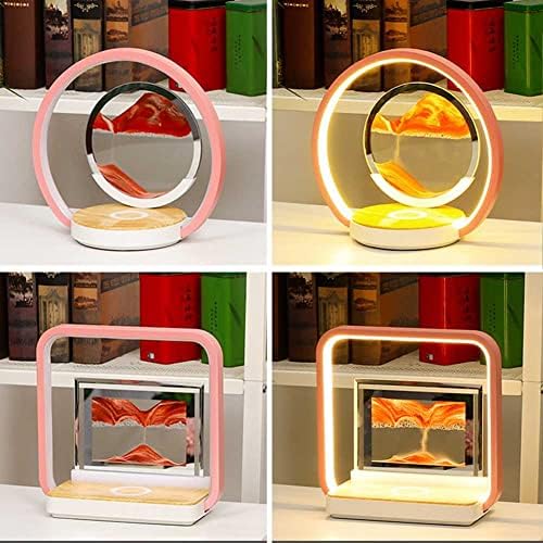 LED jjry LED биро ламба, 3Д длабоки морски подвижни светла за читање песок со безжичен полнач, 3 режими на бои табели за табели