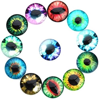 Дијамантски украси со дијаманти со Sewacc 20 парчиња, тркалезни монистра за очи, стакло, стакло, украсени додатоци Мозаик стакло плочки стакло