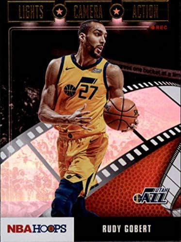 2019-20 Панини обрачи светла Акција на камера Холо 21 Руди Гоберт Јута џез НБА кошарка за трговија со кошарка