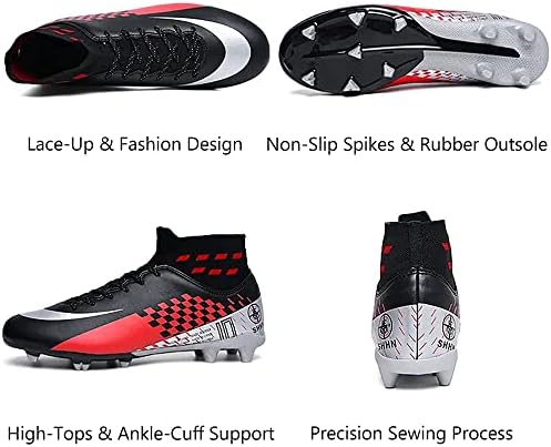 Фудбалски чизми за машки фудбалски чизми со високи врски со врвови што не се лизгаат на глуждот, спортска атлетска фирма за