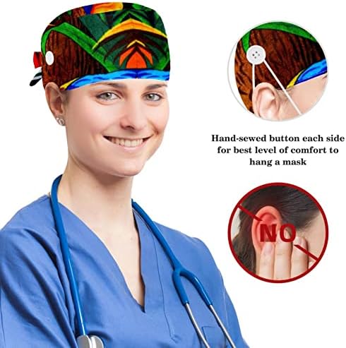 Папагали пар за прилагодување на капачето за прилагодување на капа со копчиња и лак за коса, чиста за медицинска сестра и доктор