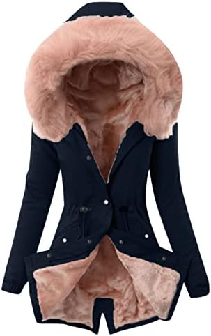 Kulywon жени плус големина зимска палто јака со долг ракав јакна задебелен палто топол качулка дебел преголем тексас палто