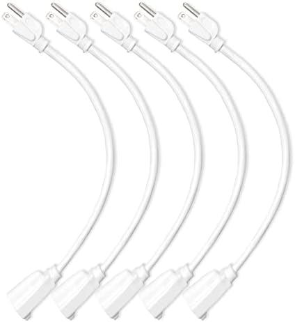Iron Forge Cable Short Extention Coder 3 Foot [10 Pack] - 16/3 SJTW бел траен 3 ft кабел со 3 метри со 3 prong за внатрешна и надворешна