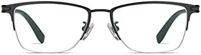 Лорели Очила За Читање Мажи Сина Светлина Блокирање На Половина Рамки Чист Титаниум Бизнис Плоштад Компјутерски Очила