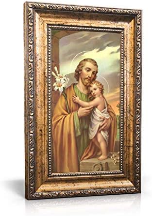 Традиционална слика на Свети Јосиф - врамено платно 6 x 11