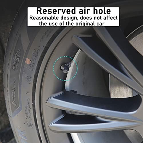 Обвивки на тркалото на тркалото ERIVIS 4PCS за моделот Tesla Y, самурај црно хабкап тркала за автомобили за автомобили вкупно пакет страна