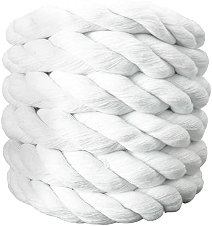 Бело јаже извртено памучно јаже природно густо памучно јаже за занаети ， огради, хамак, украсување