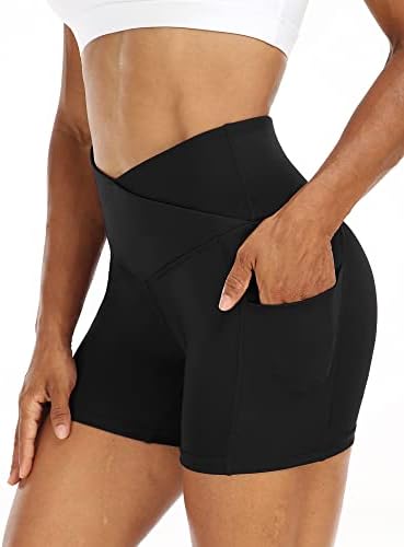 Cadmus 3 пакуваат жени v-waist јога шорцеви спандекс компресија велосипедисти шорцеви длабоки странични џебови