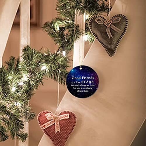 Ксиагеана Пријателство Божиќни украси 2022-подарок за вашиот пријател украс Добрите пријатели се како starsвезди што ги чуваат празничните