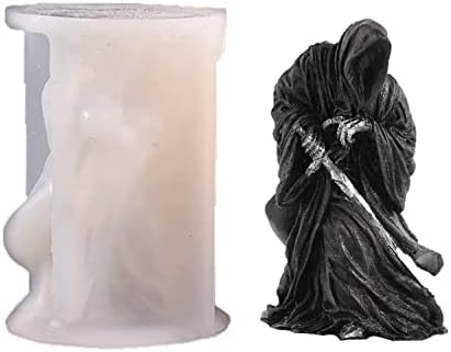 Мимиракл Темен витез силиконски свеќа за свеќи за Ноќта на вештерките Самурај мувла за рачно изработени ароматераписки свеќи гипс