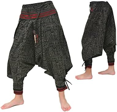 Сијамроза јапонски стил самурај хареми панталони мажи жени јога нинџа панталони рачно изработени од памук