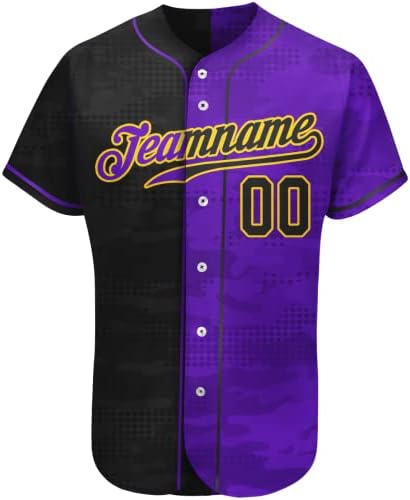 Камуфлажа на обичај бејзбол дрес за печатење Персонализирано име на тимот и копче за брои надолу со кошули Бејзбол мекобол униформа