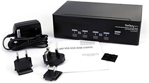 Startech.com 4 Порта DVI VGA Dual Monitor KVM Switch USB со аудио и USB 2.0 центар