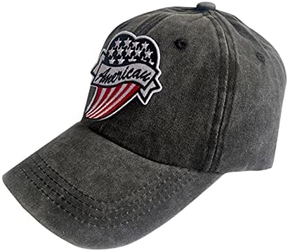 Американско знаме бејзбол капа за мажи, класичен прилагодлив прилагодлив на низок профил, вклопена во стилот на Унисекс, везена