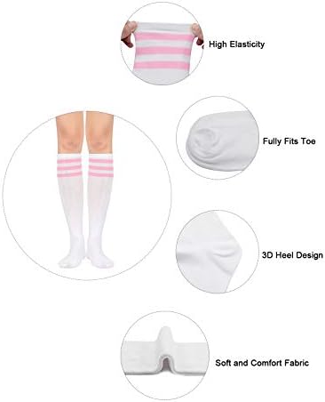 Century Star Knee високи чорапи за жени чорапи 3 пара женски атлетски трчања со лежерни цевки со трокреветни ленти