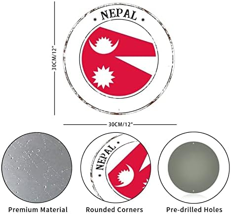 Непал алуминиумски метален венец знак Непалско знаме Ретро улица виси знаци Човек пештера декор шик стил 'рѓа бездомјно водоотпорен