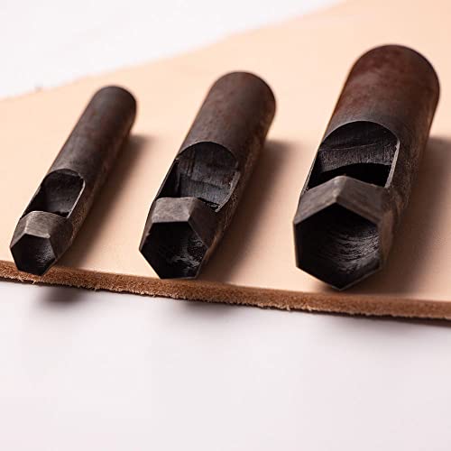 Junetree кожа занает 10мм јаглероден челик кожа хексагон форма за дупчење алатка за рачно изработени кожни занаетчии DIY