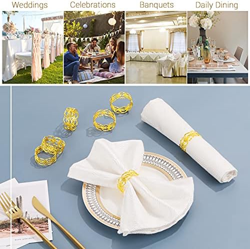 Прстени од салфетка од 12 пакувања, метални трепени прстени за салфетки сервисери за прстен за венчавки за венчавки за одмор, декорација