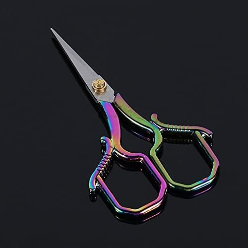 Jawkp кујнски ножици Шарени ножици за везови од не'рѓосувачки челик остри зашилени ножици за сечење на конец за занаетчиски теми, предиво за игли