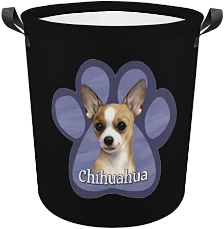 Чивахуа кучиња шепа за перачка за перење водоотпорна торба за складирање на корпи за складирање со рачка 16,5 x 16,5 x 17
