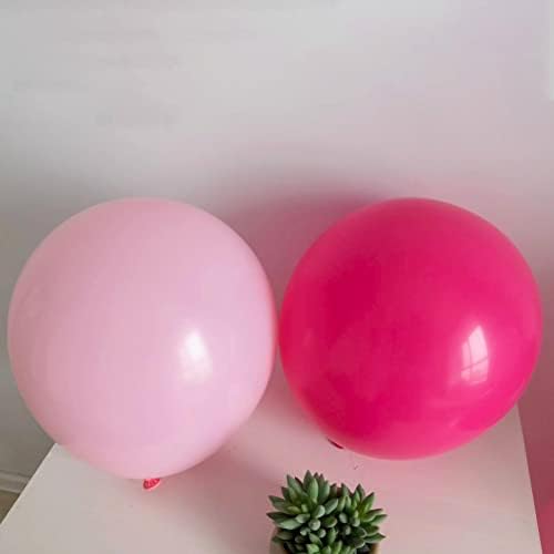 Розова Партија Балони 100 Пакет 12 Инчен Топло Розова И Светло Розова Латекс Балони За Девојка Жени Роденден Невестински Бебе Туш
