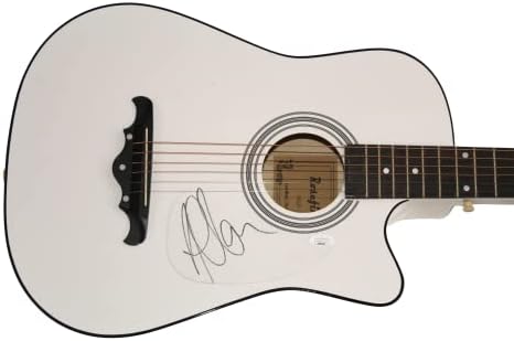 Адам Клејтон потпиша автограм со целосна големина Акустична гитара w/ James James Spence автентикација JSA COA - U2 со работ, Боно и Лери Мулен