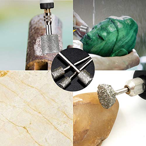 1/4 Шанк Груб дијамантски закопче постави 60 парчиња мелење на мелење за гравирање на камен, зголемени дупки во гранит/керамика, мелење на DIY