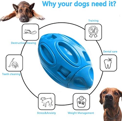 N/H кучиња пискави играчки за агресивни џвакачи скоро неуништлива, гумена топка за џвакање на кученца со пискалка, трајна играчка