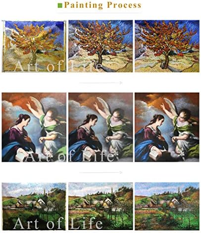 $ 80 - 1500 $ рака насликана од наставниците на уметнички академии - 11 уметнички слики папрати и карпи на насипот Алберт Биерстат масло за