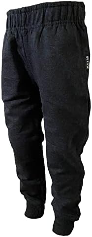 Момче џогер панталони црна марка ребрести манжетни за манжетни, спортски салата џогери повлекуваат џогини џогирање на дното за деца