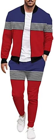 Агент костум Менс зимска обична улица ткаени јакна јакна панталони шарени шевови со две парчиња топли костуми за мажи