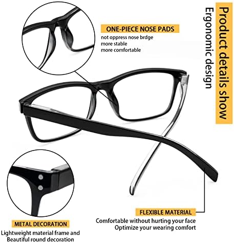 Сигван читање очила 5 пакувања со сина светлина блокирајќи анти -очила лесен моден компјутер читатели за мажи жени