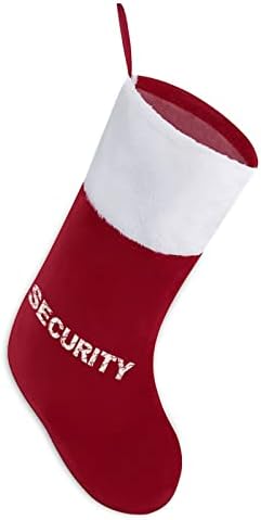 Безбедносни писма Божиќни чорапи за порибување со кадифен камин што висат за Божиќно дрво
