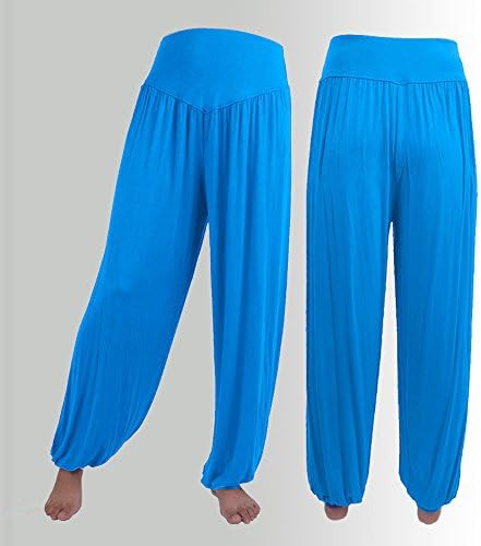 iyyvv плус големина жени обични лабави хареми панталони обични спортови со цврста боја јога панталони