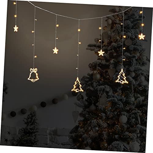 Veemoon Божиќни светла прозорец декор предводени декор, трепкање самовила, завеса декоративни предводени starвездени жици светла